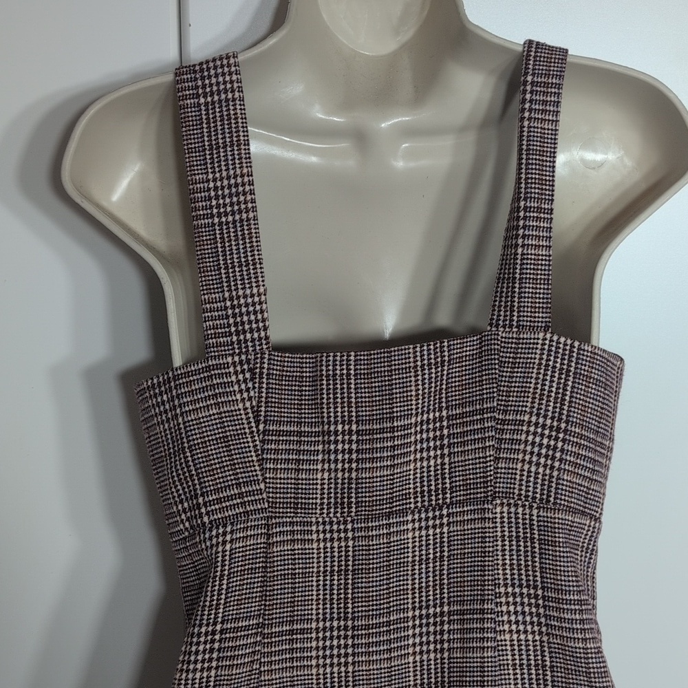 Plaid Burgundy Zip Up Dress NWOT - Picture 4 of 10